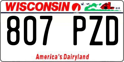 WI license plate 807PZD