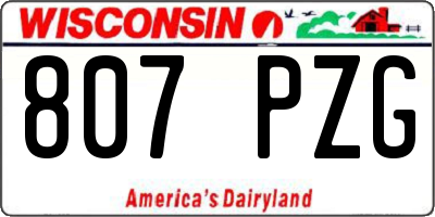 WI license plate 807PZG