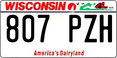 WI license plate 807PZH