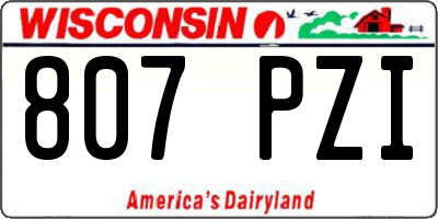 WI license plate 807PZI
