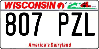 WI license plate 807PZL
