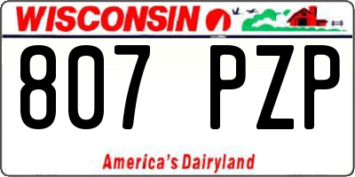 WI license plate 807PZP