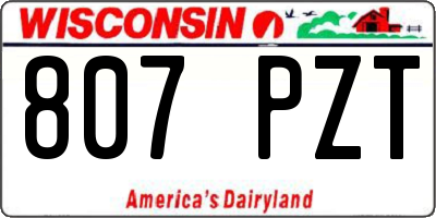 WI license plate 807PZT