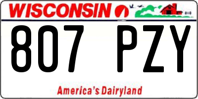 WI license plate 807PZY