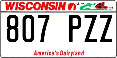 WI license plate 807PZZ