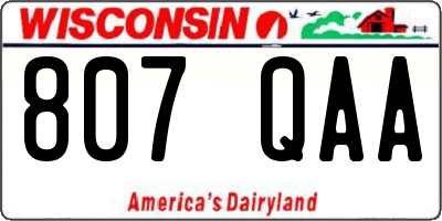 WI license plate 807QAA