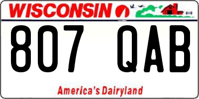WI license plate 807QAB
