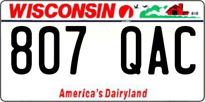 WI license plate 807QAC