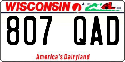 WI license plate 807QAD
