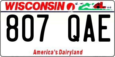 WI license plate 807QAE