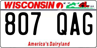 WI license plate 807QAG