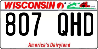 WI license plate 807QHD