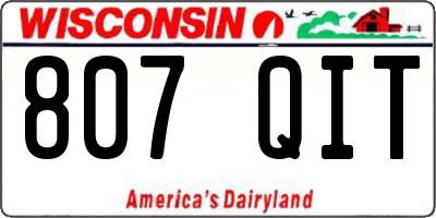 WI license plate 807QIT