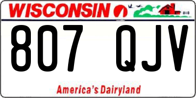 WI license plate 807QJV