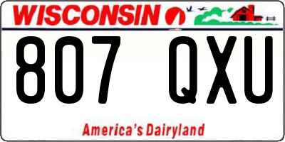 WI license plate 807QXU