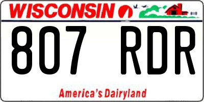 WI license plate 807RDR