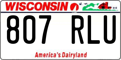 WI license plate 807RLU