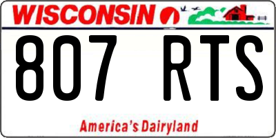 WI license plate 807RTS