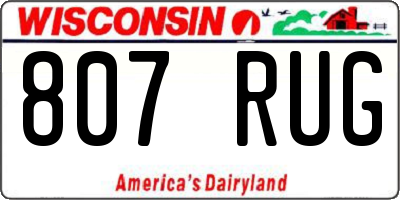 WI license plate 807RUG