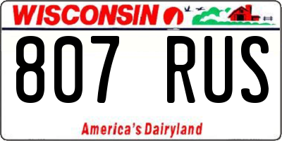 WI license plate 807RUS