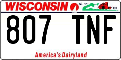 WI license plate 807TNF