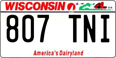 WI license plate 807TNI