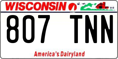 WI license plate 807TNN