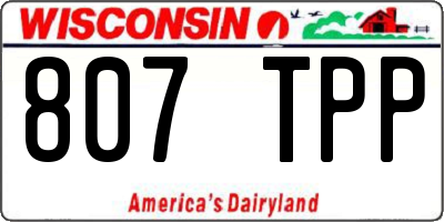WI license plate 807TPP