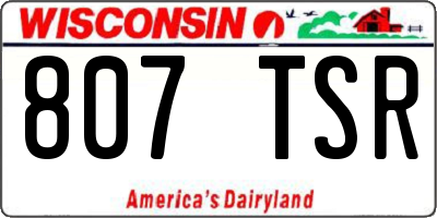 WI license plate 807TSR