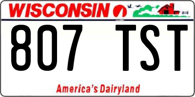 WI license plate 807TST