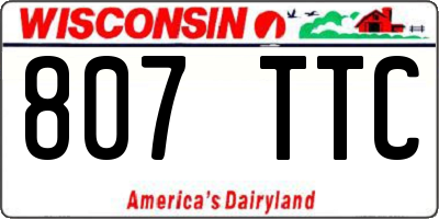 WI license plate 807TTC
