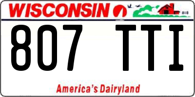 WI license plate 807TTI