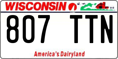 WI license plate 807TTN
