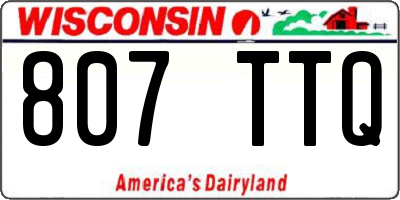 WI license plate 807TTQ