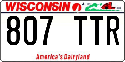 WI license plate 807TTR