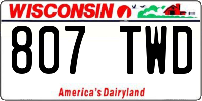 WI license plate 807TWD