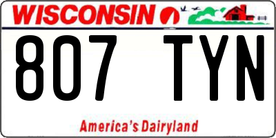 WI license plate 807TYN