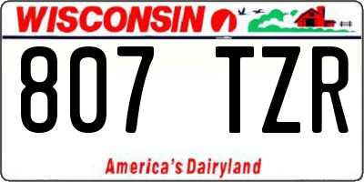 WI license plate 807TZR