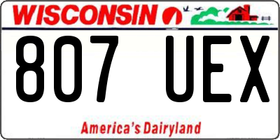 WI license plate 807UEX