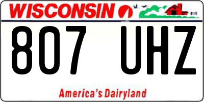 WI license plate 807UHZ