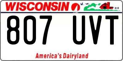 WI license plate 807UVT