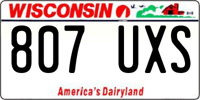 WI license plate 807UXS