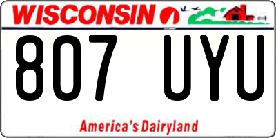 WI license plate 807UYU