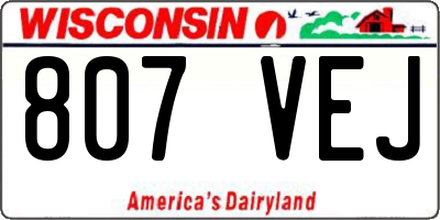WI license plate 807VEJ