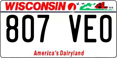 WI license plate 807VEO