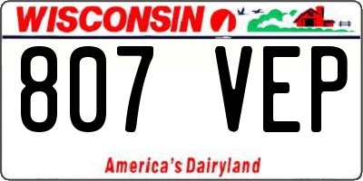WI license plate 807VEP