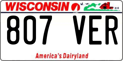 WI license plate 807VER