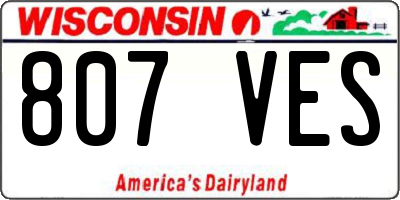 WI license plate 807VES