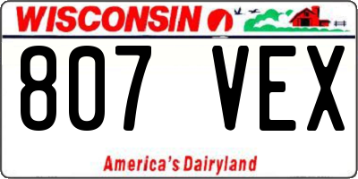 WI license plate 807VEX