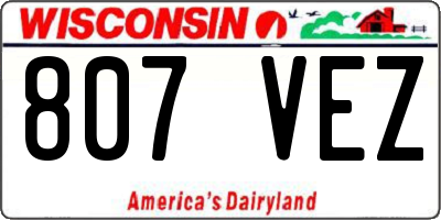 WI license plate 807VEZ